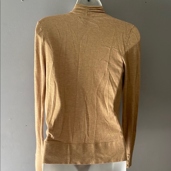 White House Black Market Tan Wrap Blouse Size S - Picture 4 of 10